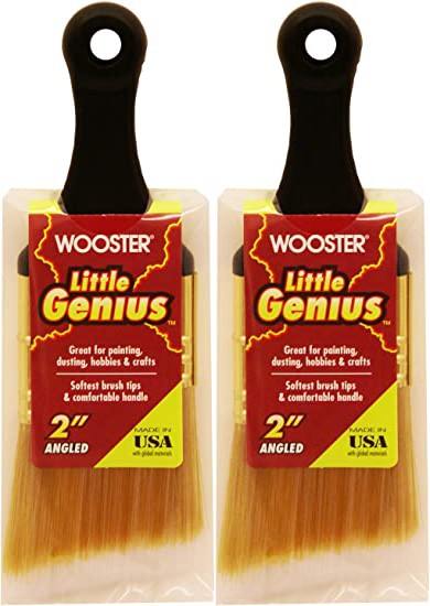 Wooster 2" Little Genius Short Handle Angle Paintbrush 2-Pack, Q3222-2-2PK