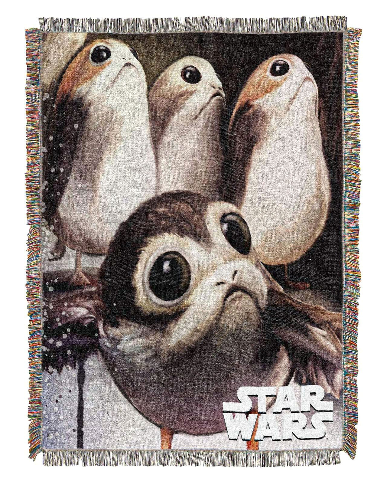 Northwest Star Wars Woven Tapestry Throw Blanket, 48" x 60", Feed the Porgs