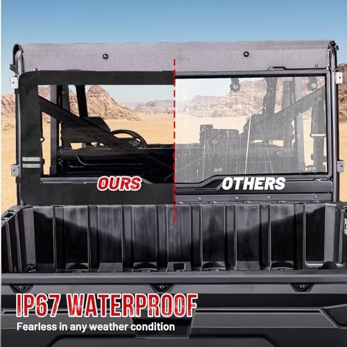 Soft Rear Windshield for Ranger UTVs, Back PVC Window Ultra-Clear, Compatible