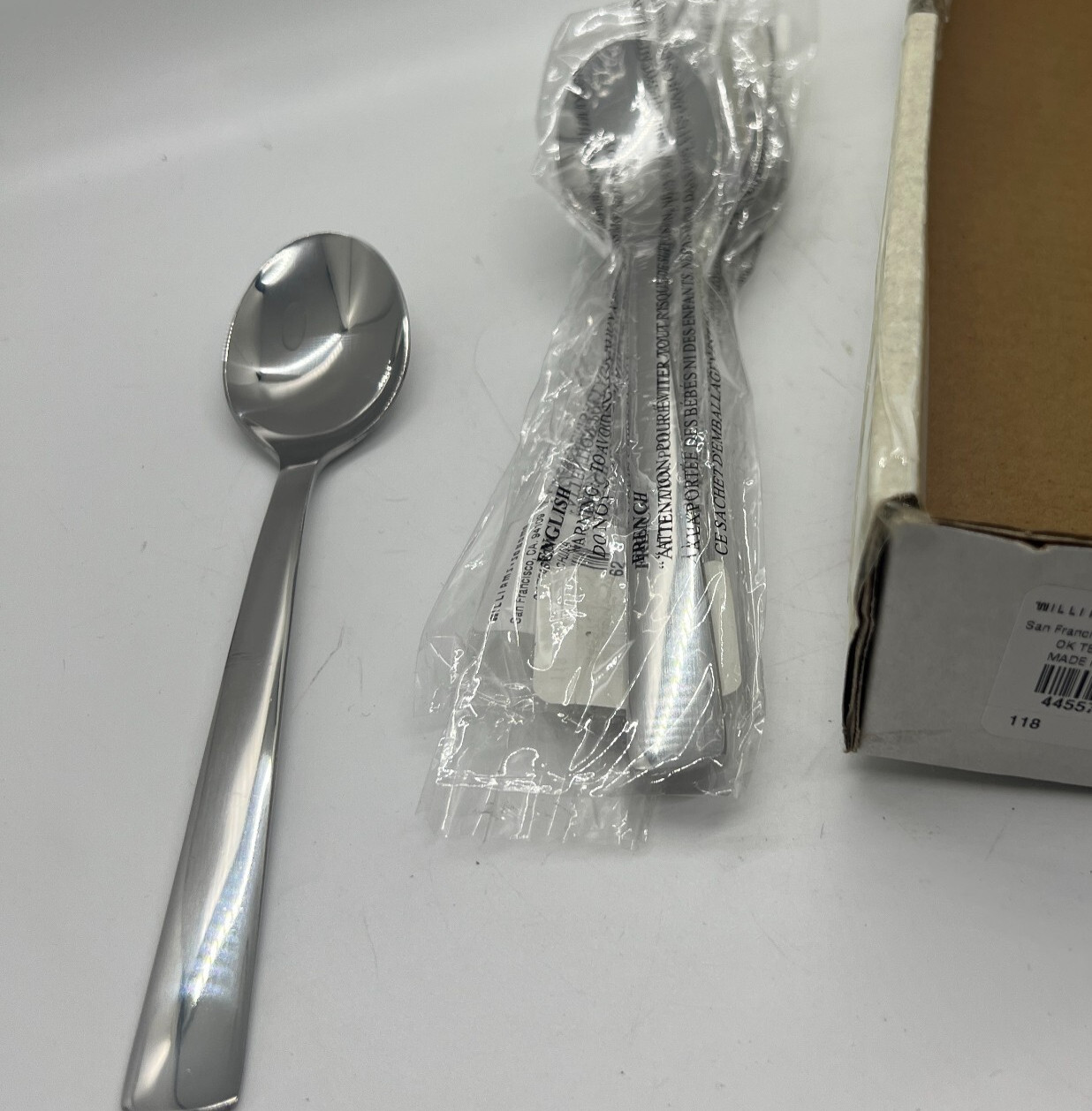 4 Williams-Sonoma OPEN KITCHEN Teaspoons spoons Stainless Flatware COLLETTE