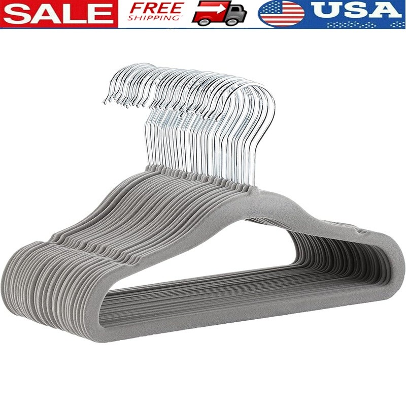 30 Baby Kids Velvet Hangers Non-Slip Space Saving Durable Clothes Organizers New