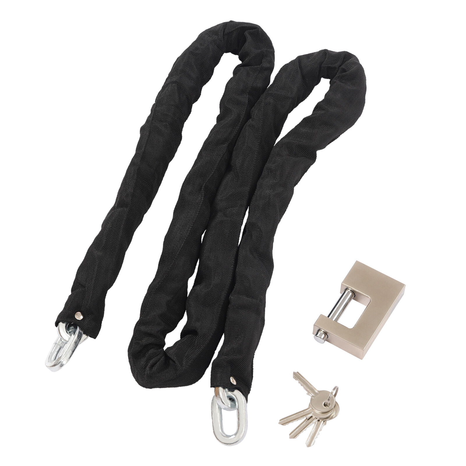 6 Ft 3/8" Chain And Lock Kit Heavy Duty Chain Lock Security Long Chain Bike