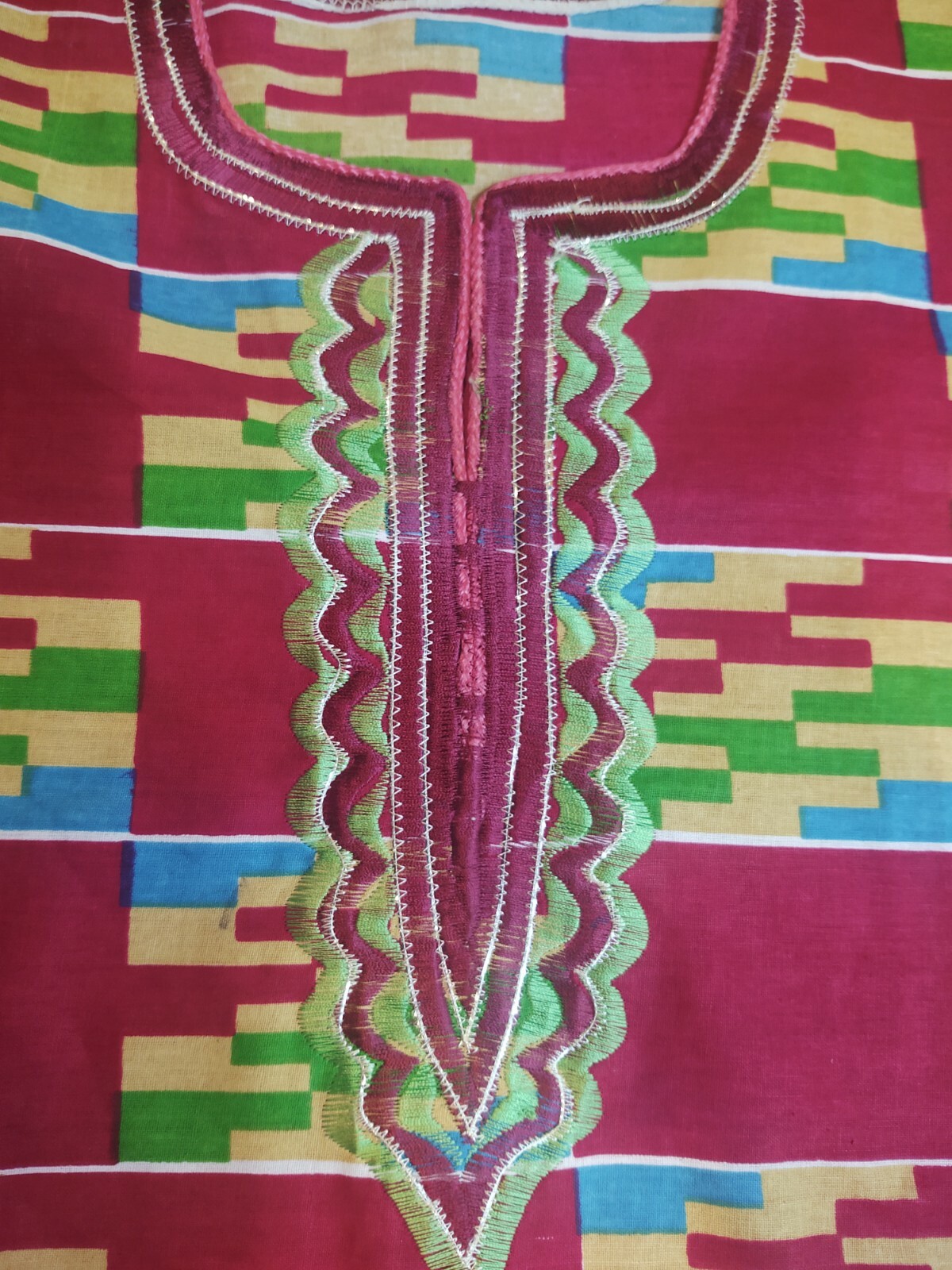 Traditional Dashiki African Shirt Short Sleeve- Multi Colored W/ Pockets