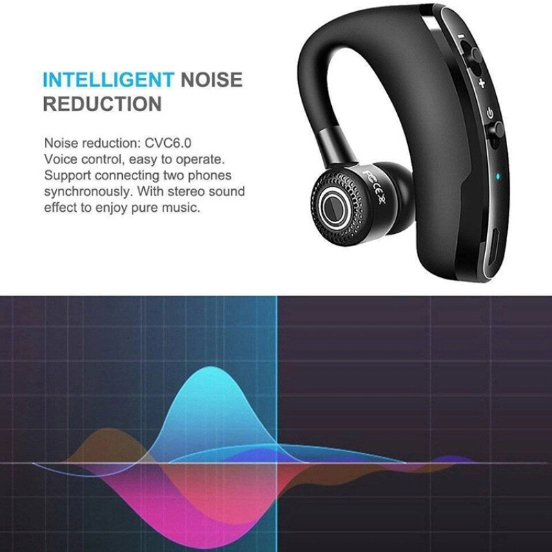 Bluetooth 5.0 Earpiece Wireless Headset Driving Trucker Earbuds Noise Cancelling