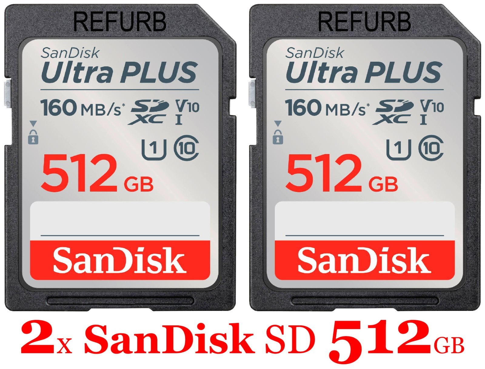 2x SanDisk - Ultra PLUS 512GB SDXC UHS-I Memory Card
