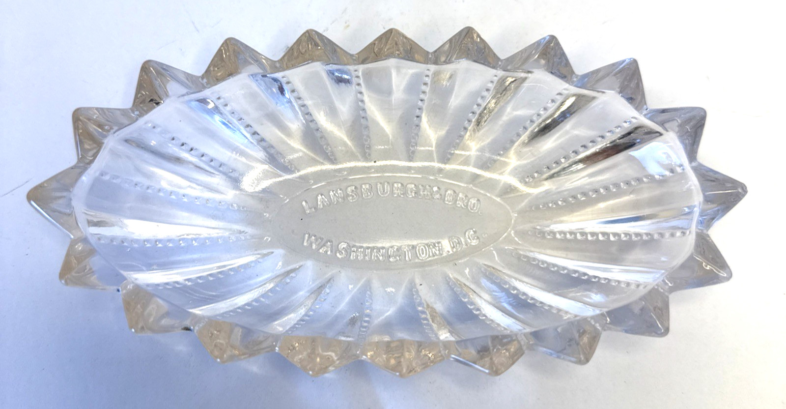 Antique Lansburgh & Brother Department Store Sawtooth Relish Dish