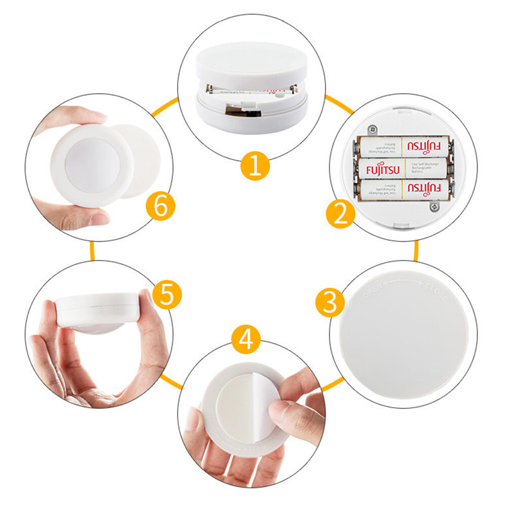 3PCS LED Puck Light Wireless Under Cabinet Lighting bulbs Kitchen Counter Light