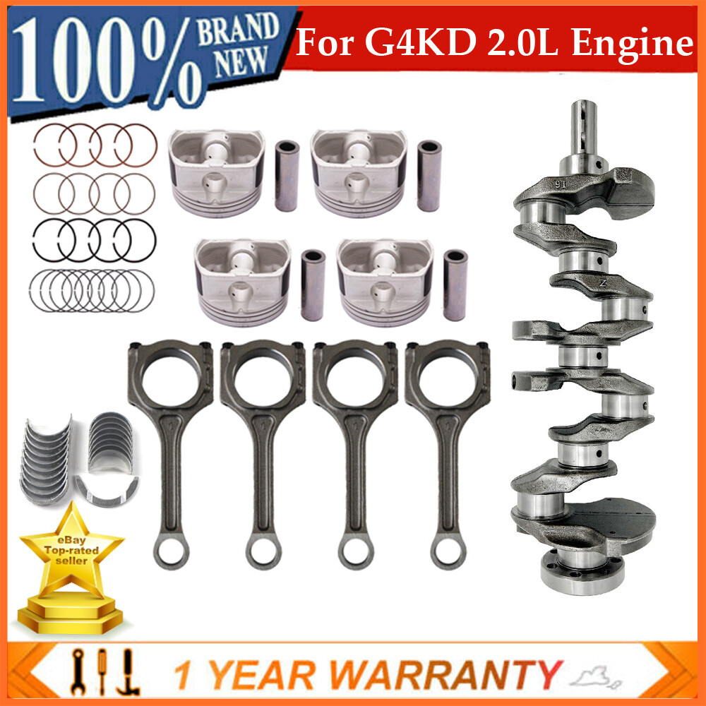 G4KD 2.0L Engine Crankshaft Connecting Rods Piston Kit & Bearing For Hyundai Kia