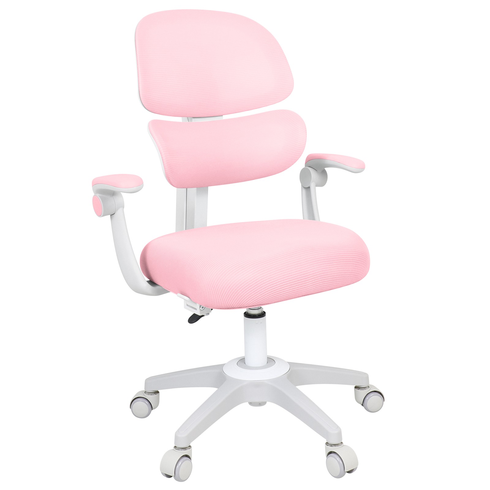Pink/Gray Kids Study Computer Chairs Back-Following, Sit-Locking, 360° Casters