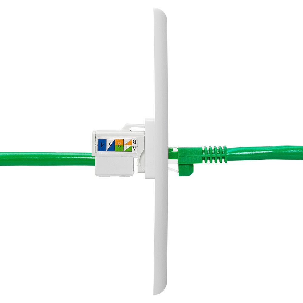 4 Pack Cat5e Keystone Jack White Ethernet 8P8C RJ45 Network 110 Punch Down LAN