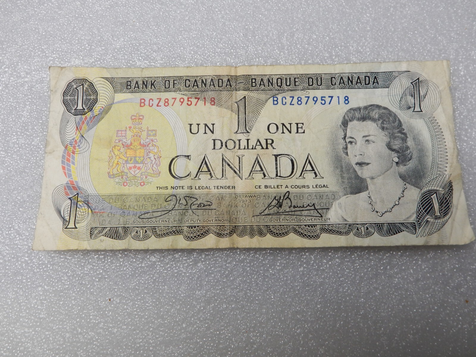 Vintage Canadian $1 Dollar Bill Banknote Ottawa 1973 BCZ8795718 Canada