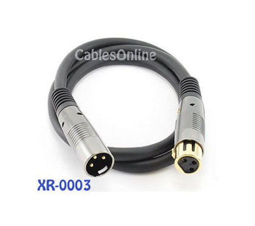 3 ft. Premium XLR Male to Female Microphone Audio Cable, 16AWG, XR-0003
