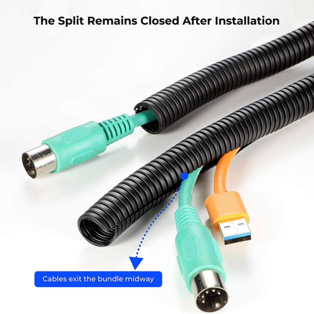 Split Loom Flex Conduit Wire Harness Wrap Cable Sleeve High Temp Resistant Lot