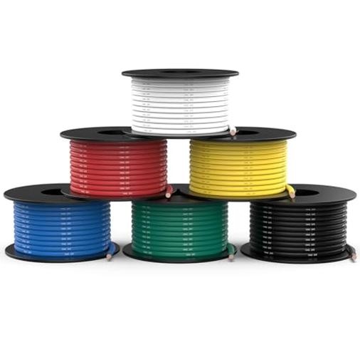 16 Gauge Wire 60ft, 16 AWG Wire 6 Colors Each Spool, Flexible 10ft 16AWG