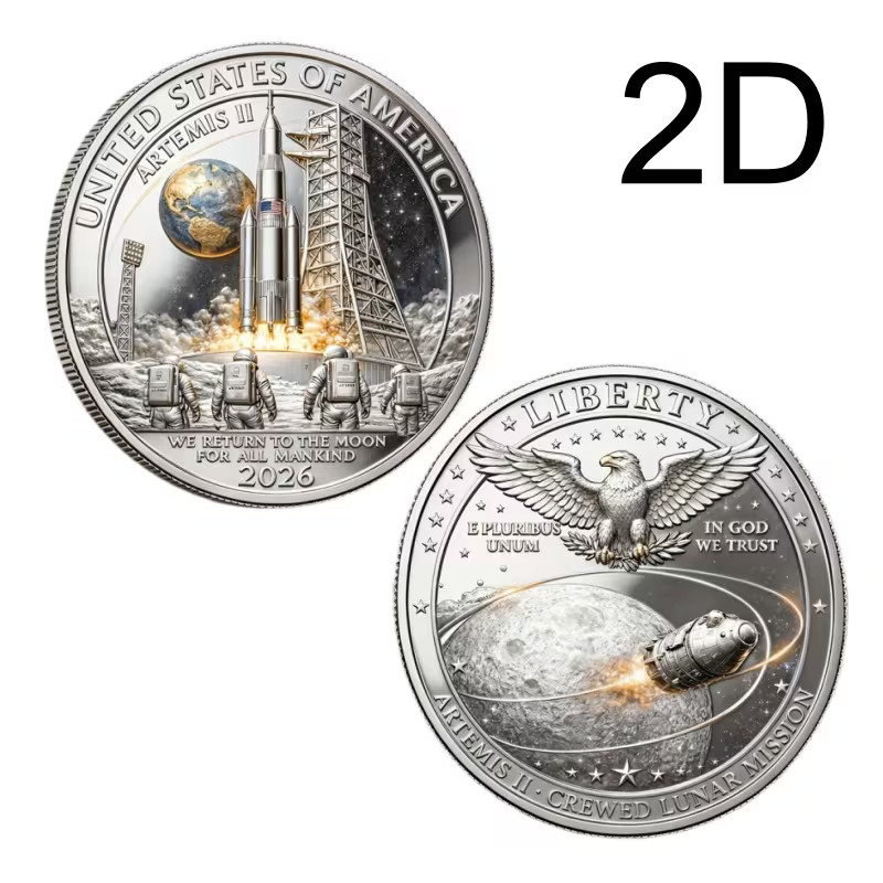 NASA Artemis II Lunar Mission Challenge Coin Collectable Commemorative 1-pc g