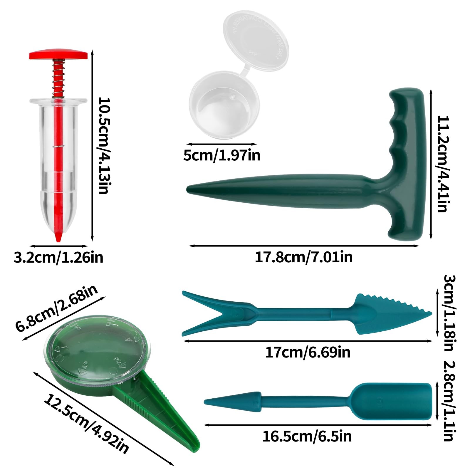 12pcs Mini Handheld Seed Spreader Kit, Small Planter as shown in the picture