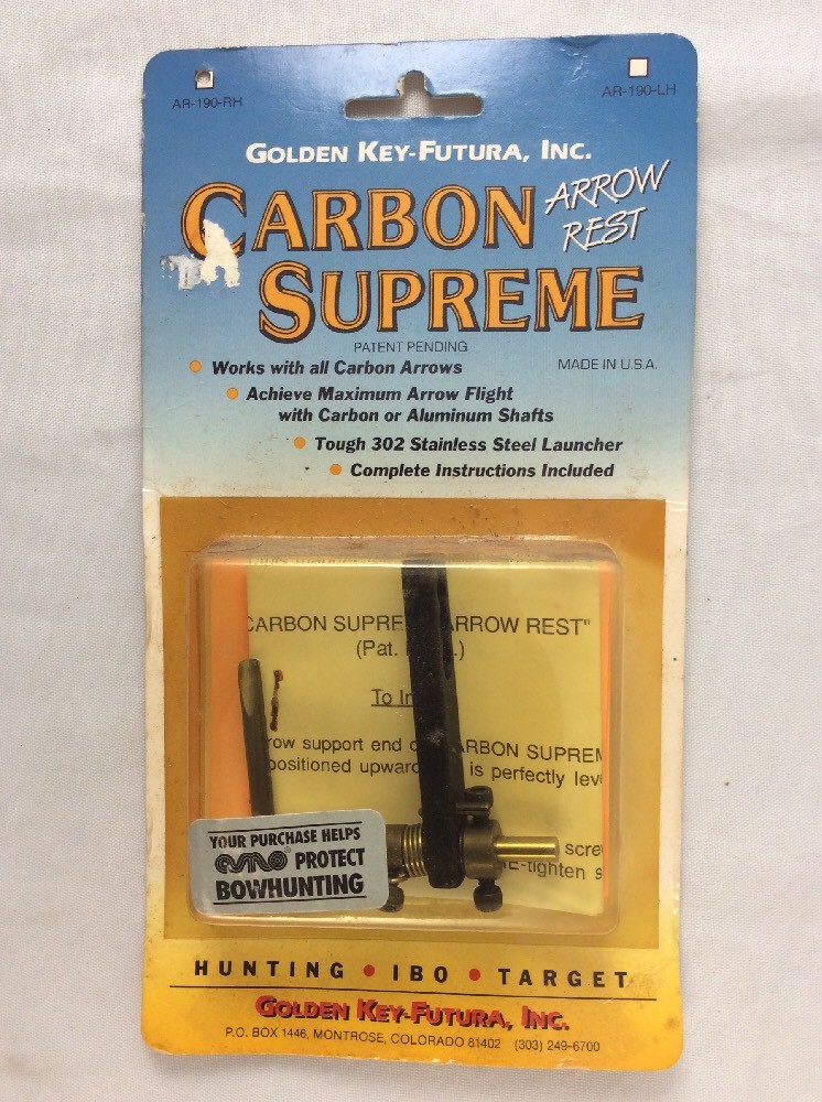 Golden Key Futura Carbon Supreme Arrow Rest  AR-190-RH  NOS