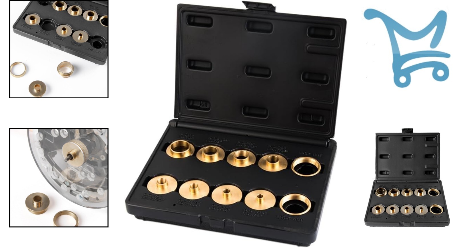 10 pcs Brass Router Template Guide Set Fits Porter Cable Style Used for Woodw...