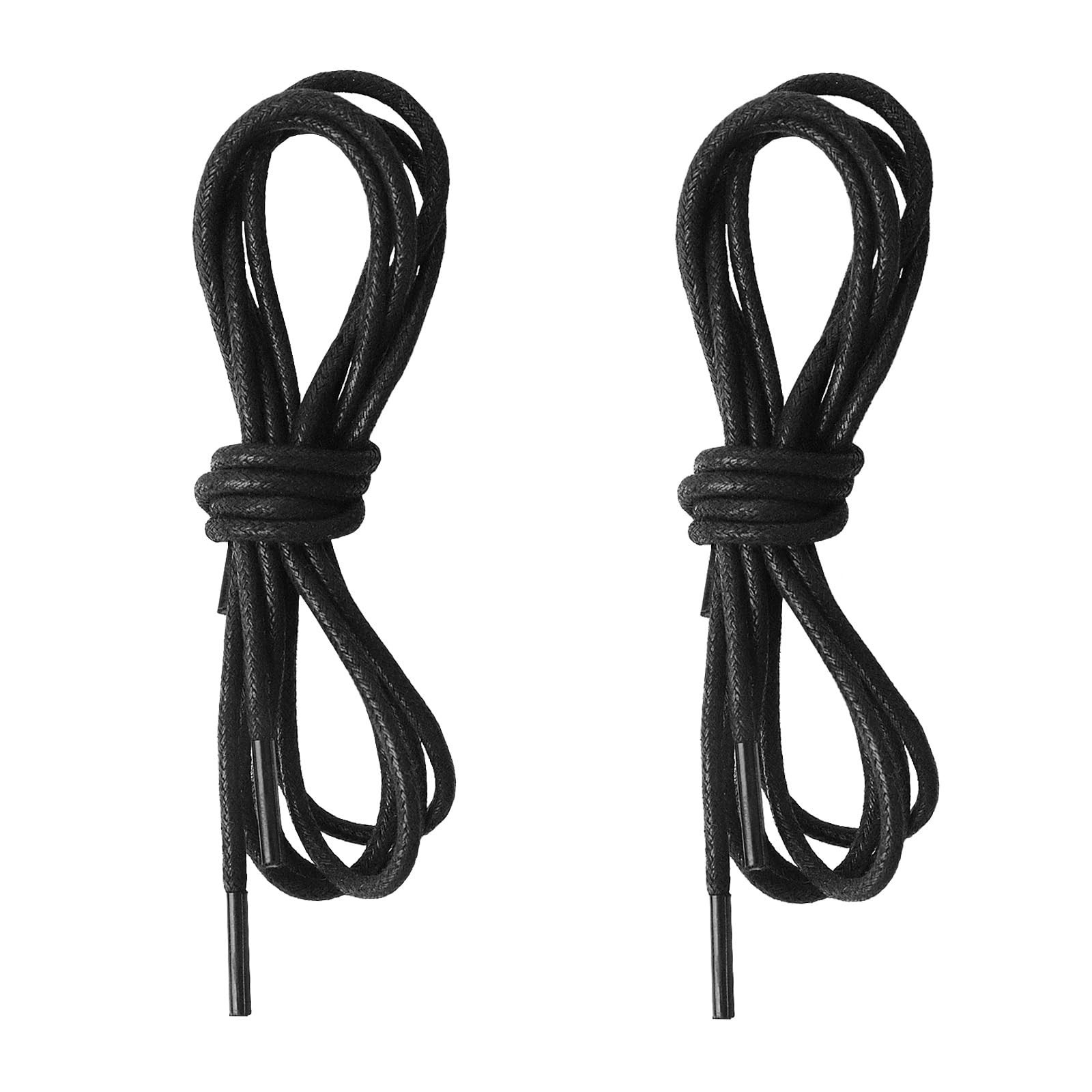 2 Pairs Waxed Round Shoelaces, 2.5mm Oxford Dress Laces 80cm Formal Set, New USA