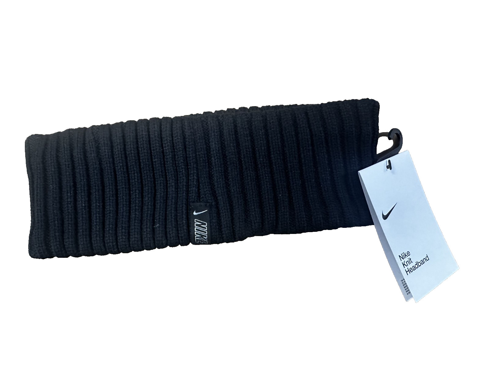 Nike Unisex - Adult Knit Wide Headband, Black/Silver, One Size NWT