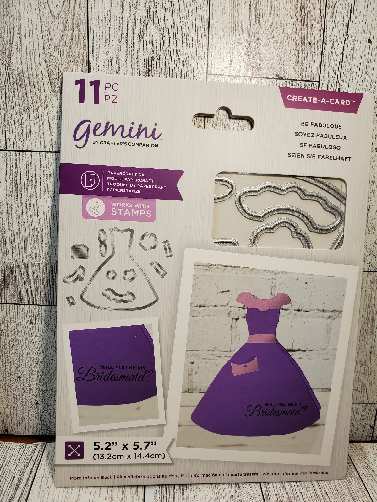 CC3 Crafters Companion Create A Card Be Fabulous Dress 11pc die set New