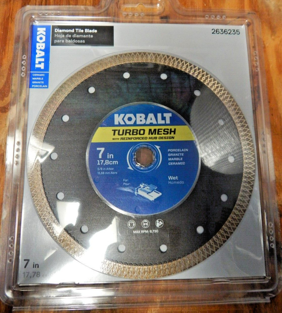 NEW 7" TURBO MESH KOBALT DIAMOND TILE BLADE 2636235 PORCELAIN GRANITE MARBLE