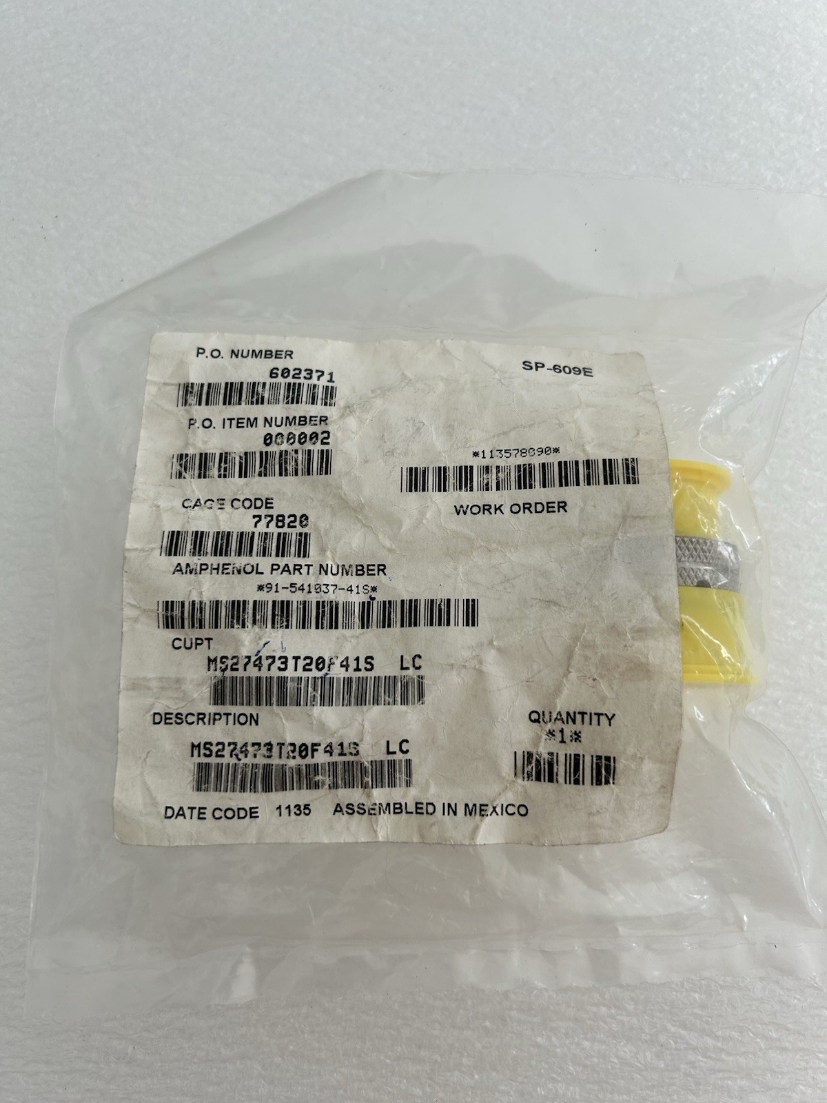 AMPHENOL AEROSPACE MS27433T20F41S (LS) Connector