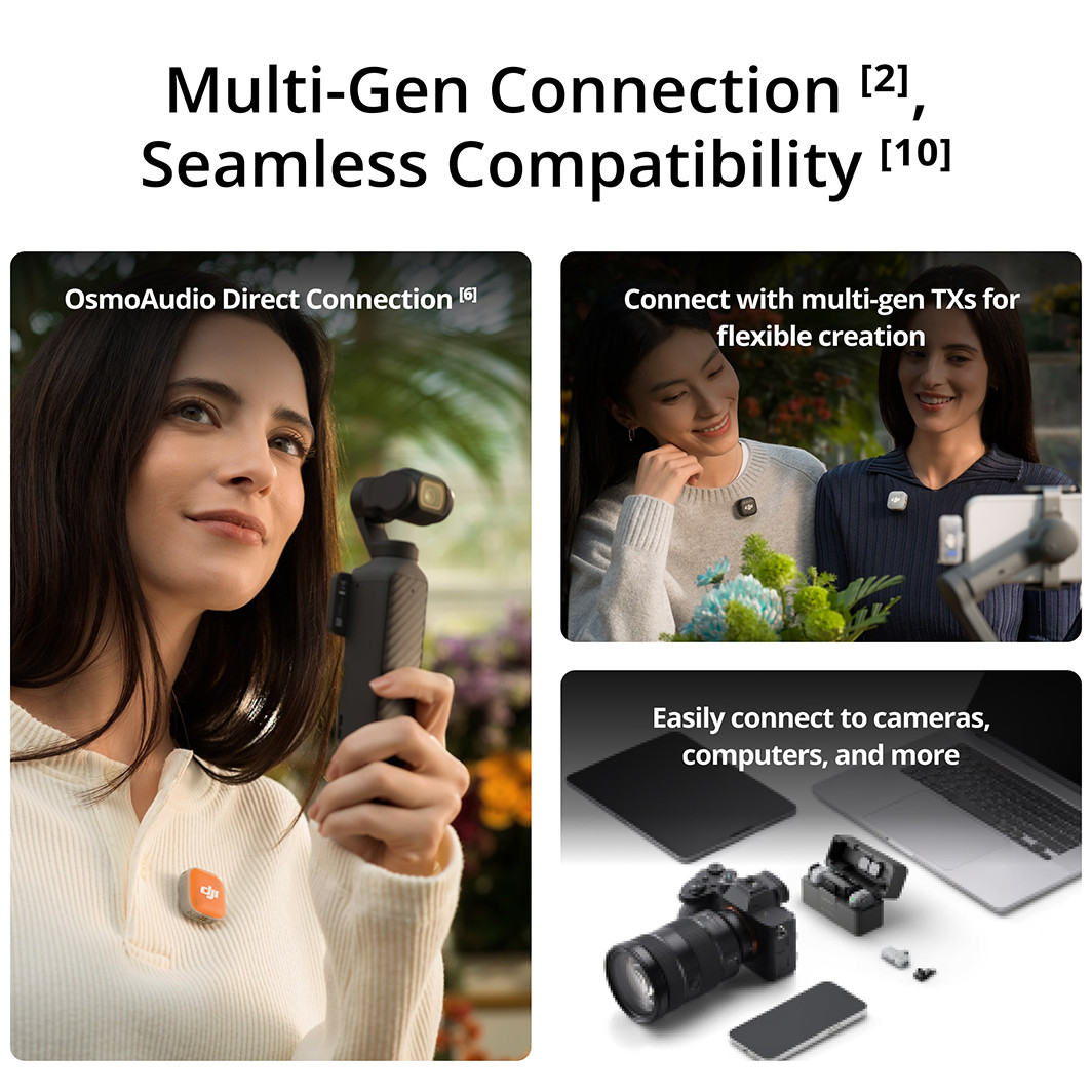 Multi-Color DJI Mic Mini 2 (2 TX + 1 RX + Charging Case) Microphone Set