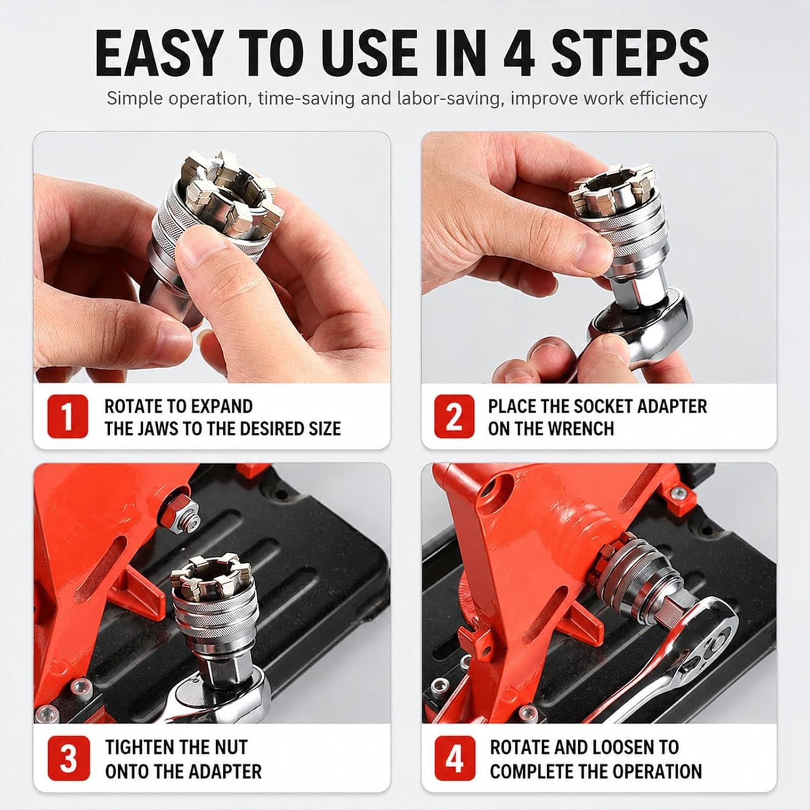 Universal Socket Wrench 10-19mm 3/8" Ratchet/Drill