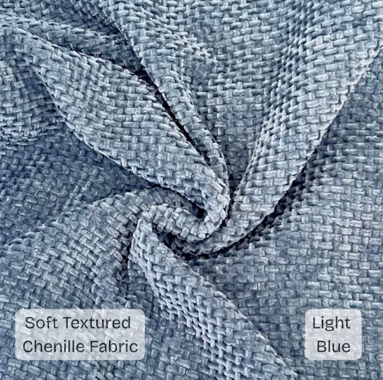 Dusty Blue Chenille Set Of 2 Throw Pillow Cover Modern Accent Living Room Decor