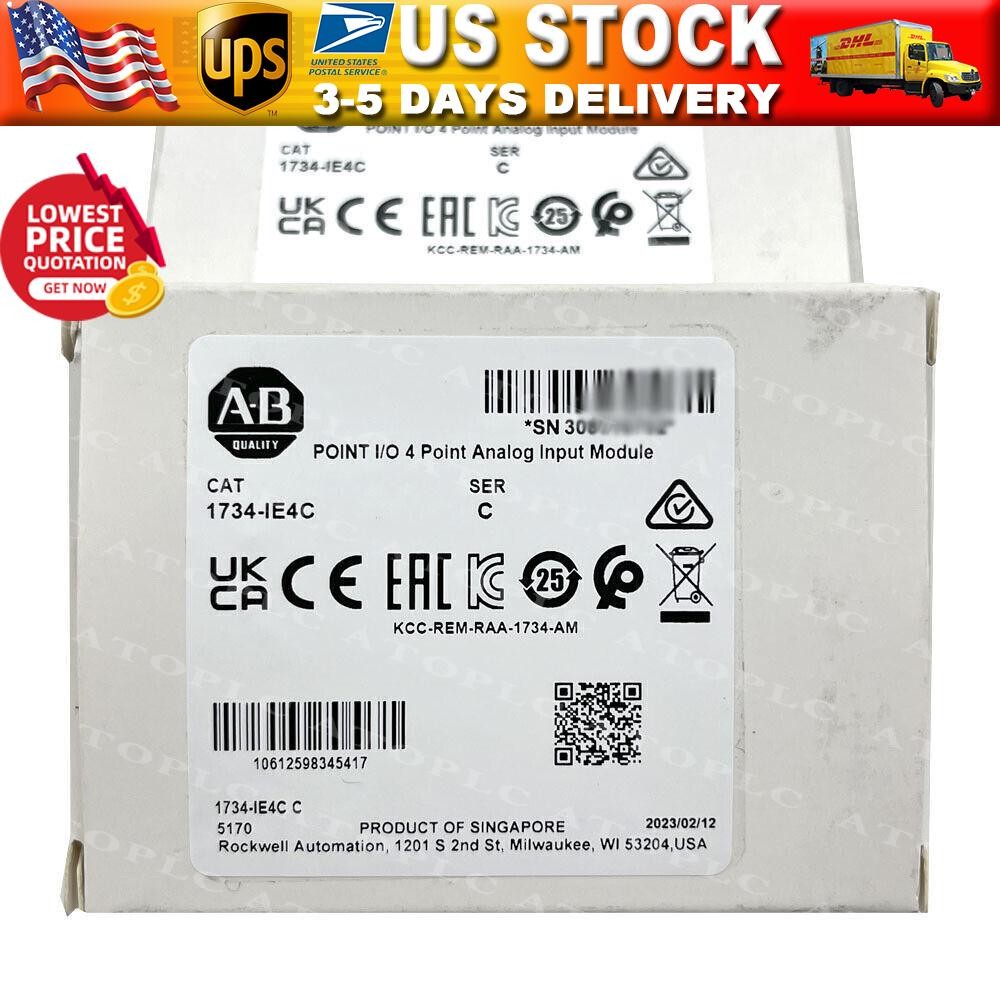 New Allen Bradley Sealed 1734-IE4C /C 4 Point Analog Input Module US Free Tax