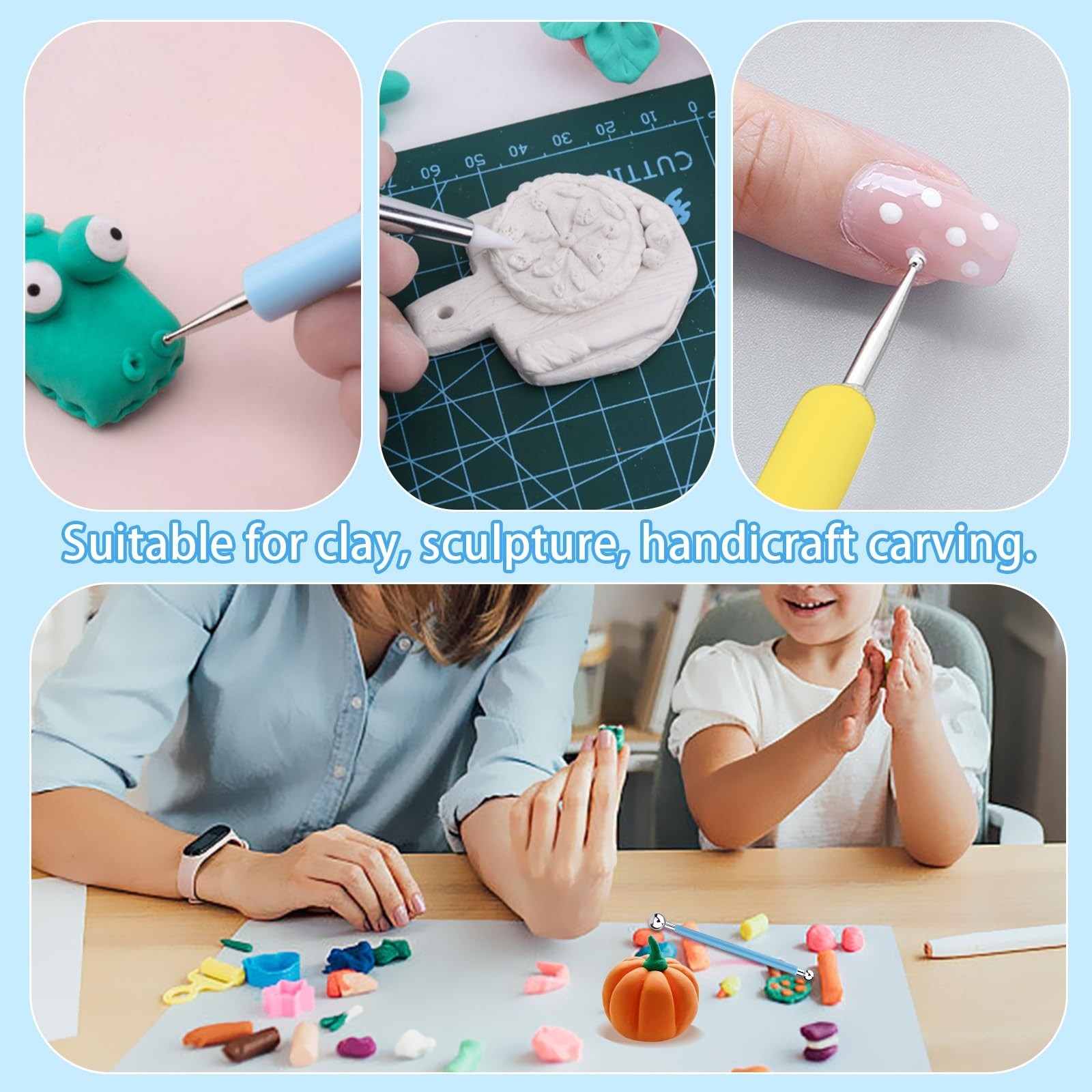 Dotting Tools, Silicone Clay Sculpting Tool, Clay Tools | Polymer Clay Tools,...