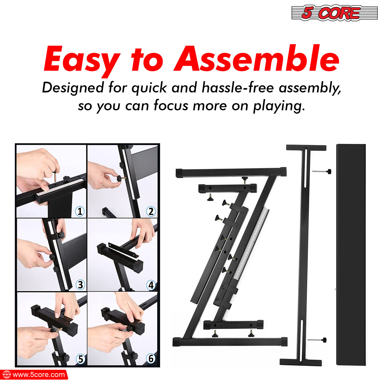 5Core Piano Keyboard Z-Style Stand Electronic Organ Rack Folding Adjustable