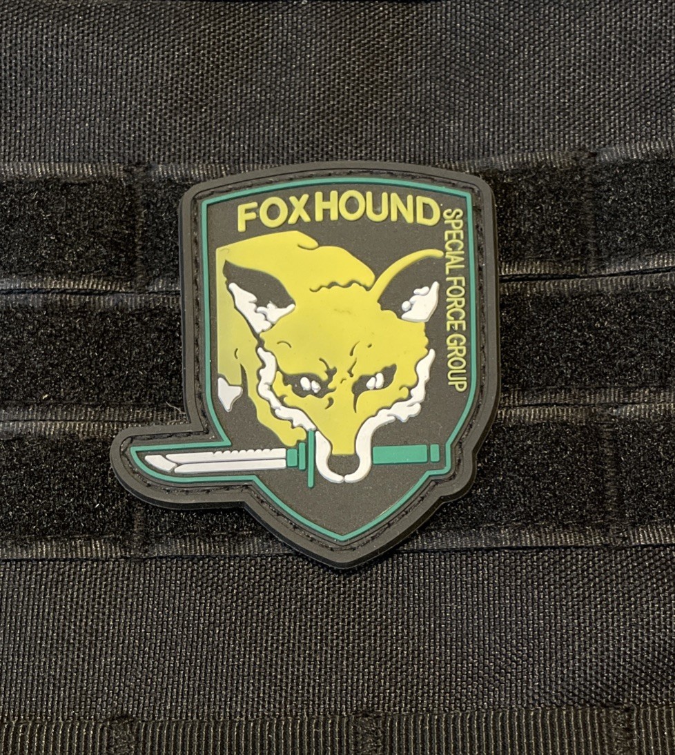 FOX HOUND Special Force Group Metal Gear Solid Tactical Patch Hook PVC 3D MGS