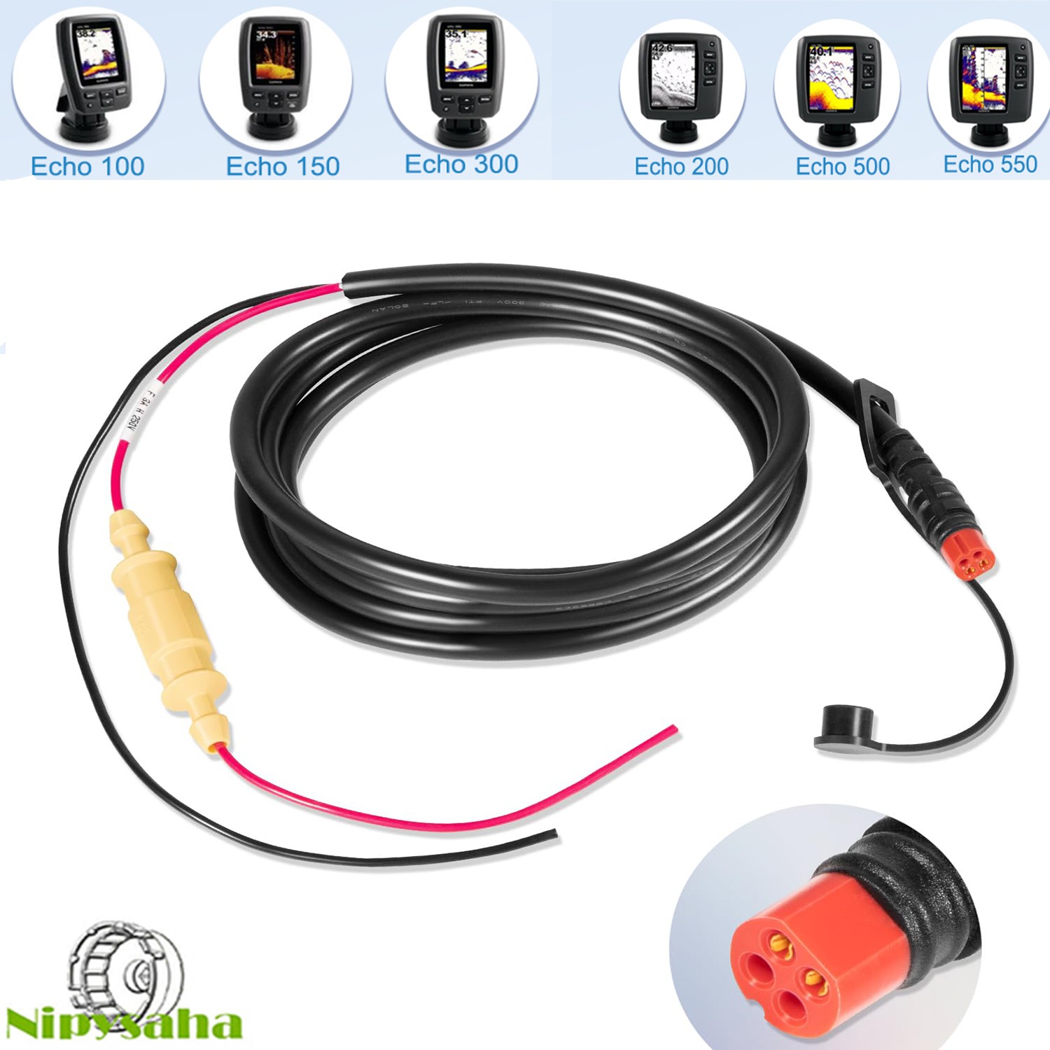 Power Cable 010-11678-10 4-Pin for Garmin Echo Fish Finder 100 101 150 151 151dv