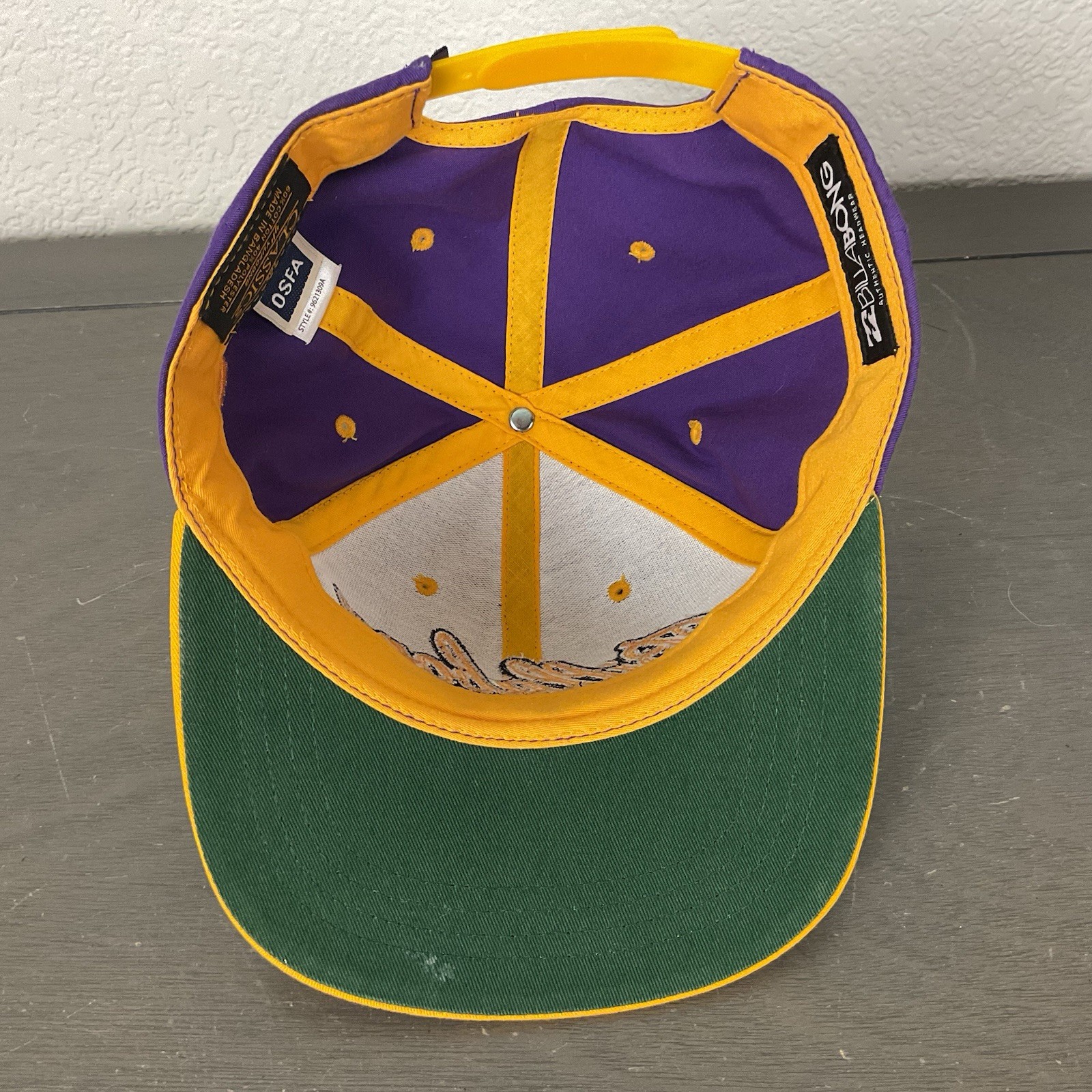 Billabong Purple/Yellow 3D Logo 6 Panel SnapBack Ball Hat/Cap One Size