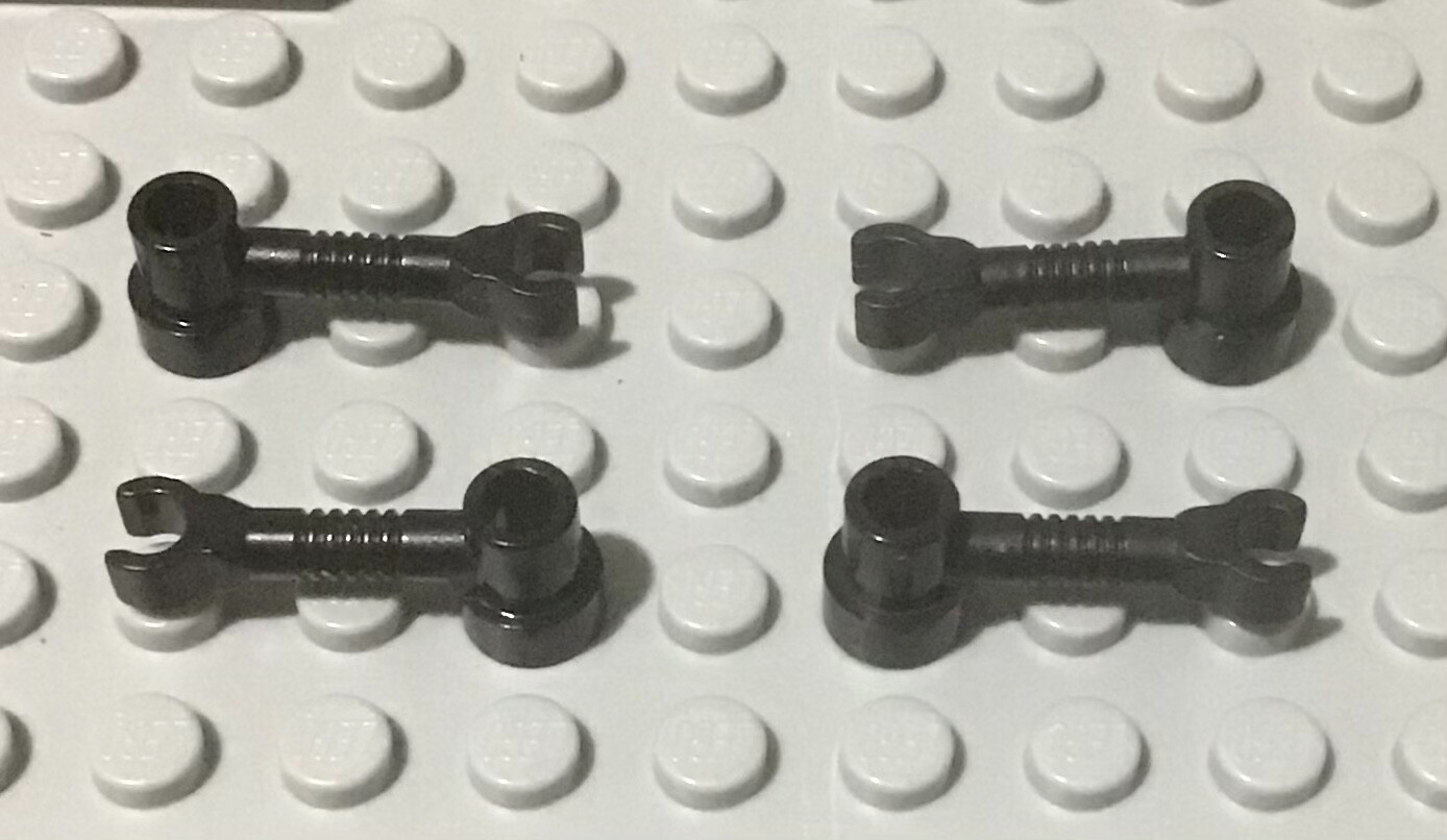 LEGO Four Part 4735 Black  Bar 1 x 3 with Clip and Stud Holder (Robot Arm)