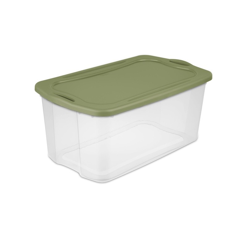 Carry Clear Storage Bin Stackable Plastic Container W/ Grip Handles New