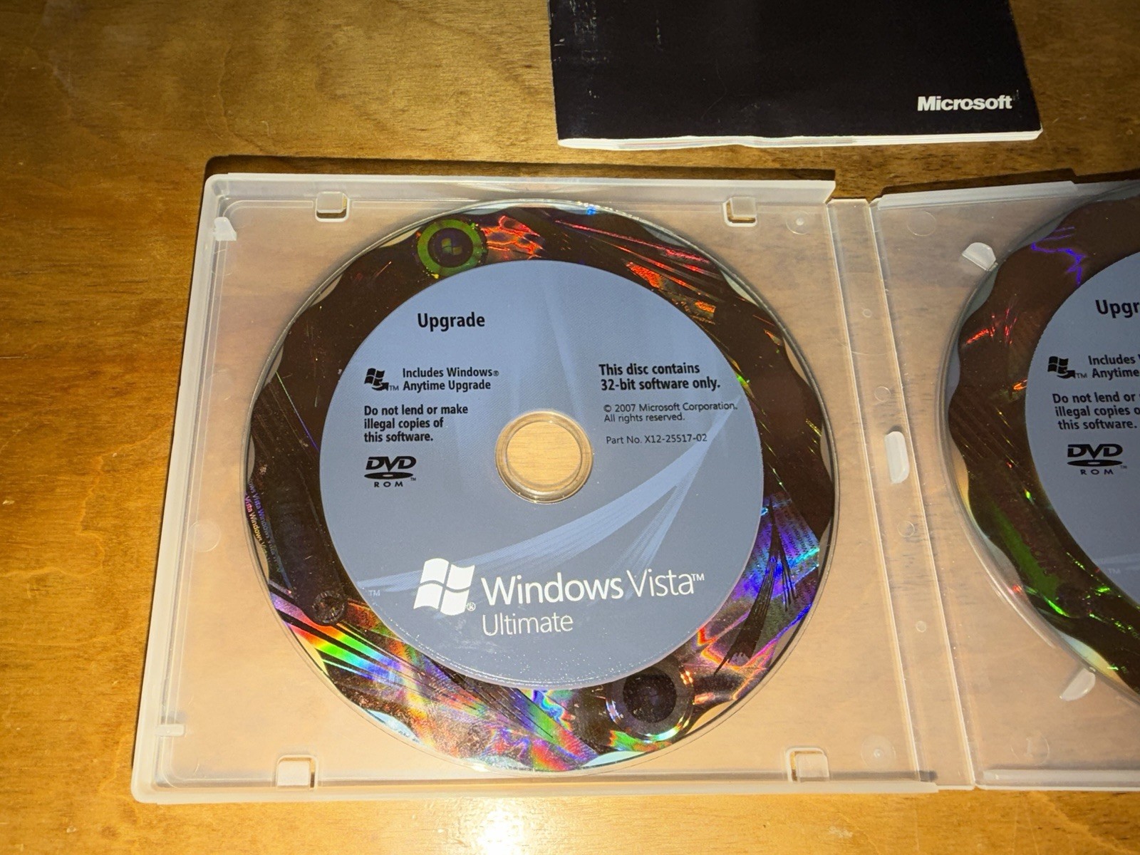 Microsoft Windows Vista Ultimate Full 32 Bit & 64 Bit DVDs w/ Manual
