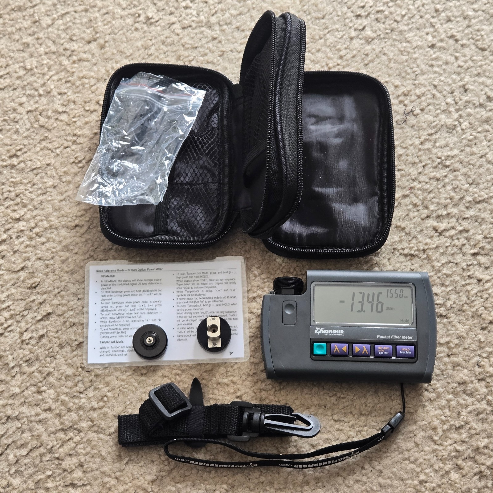 Kingfisher KI9600XL-Ge5 Pocket Optical Multimode Power Meter with 1.25mm TIP