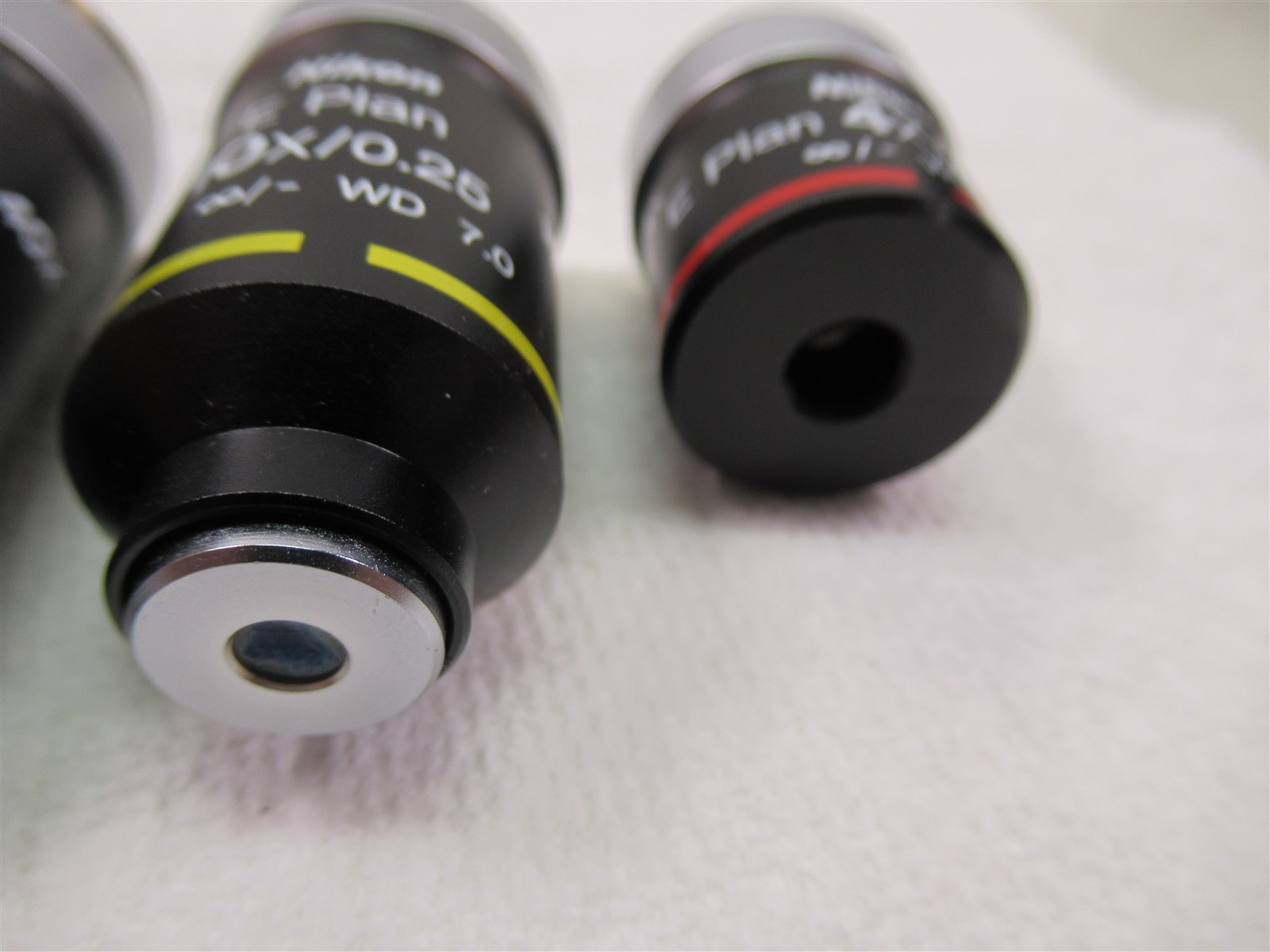Nikon E Plan Microscope Objective Lenses Lot of 4 100x Oil 40x 10x & 4X Eclipse