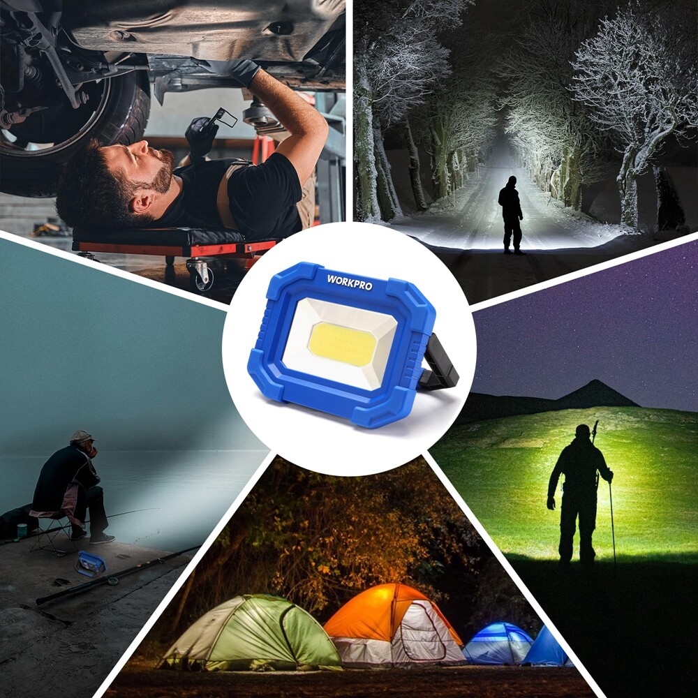 WORKPRO 2Pack 2000LM Work Light Super Bright Rechargeable Magnetic LED Worklight