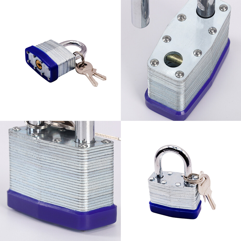 US 10 Pc Laminated Pad Locks Keyed Padlocks Nickel Plated Brass Key 40mm