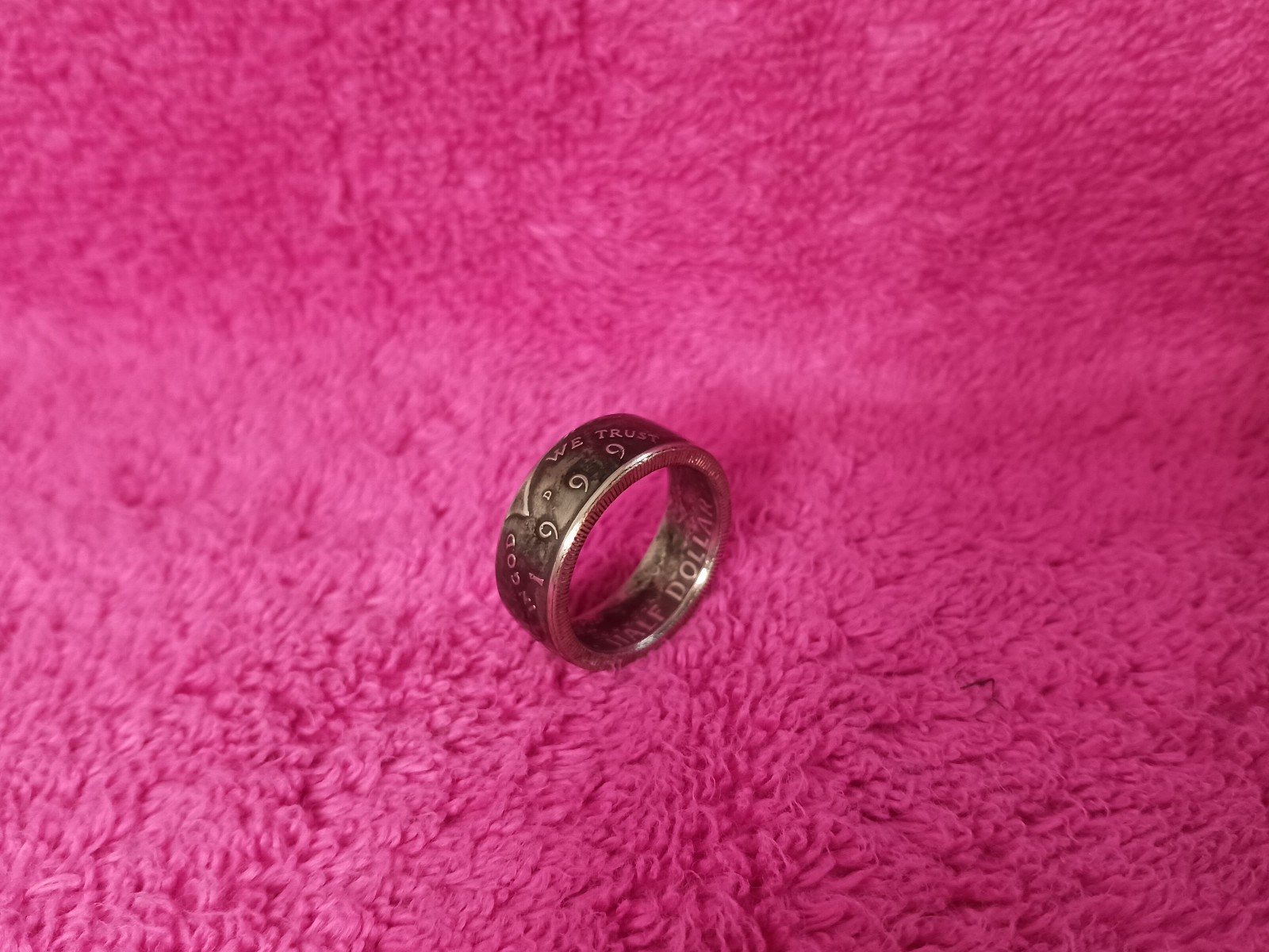 1999 Kennedy Half Dollars  size 10  coin ring  Handmade mixed metals