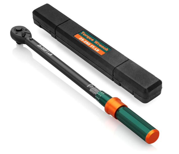 Llave dinamométrica 1/2" 25-250 Ft.Lb, alta precisión ±3% para autos y maquinari