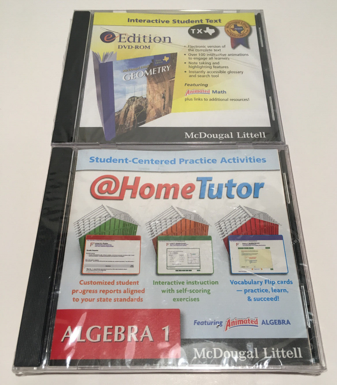 McDougal Little - Algebra 1 & Gometry Vtg. PC Software Lot Set