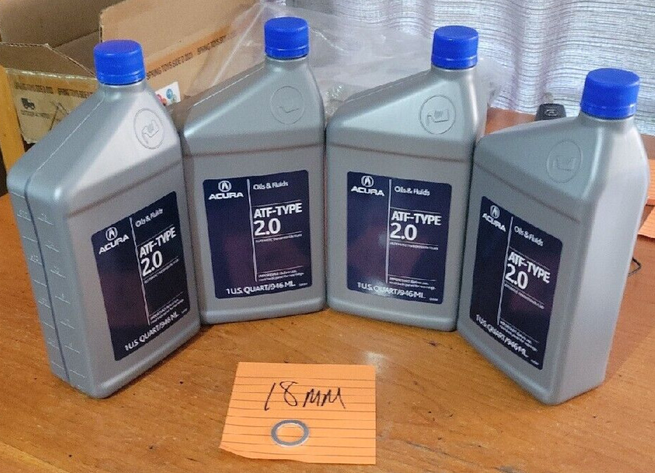 4x QTS Acura OEM ATF Type 2.0 W/Washer NEW SEALED 08200-9015A