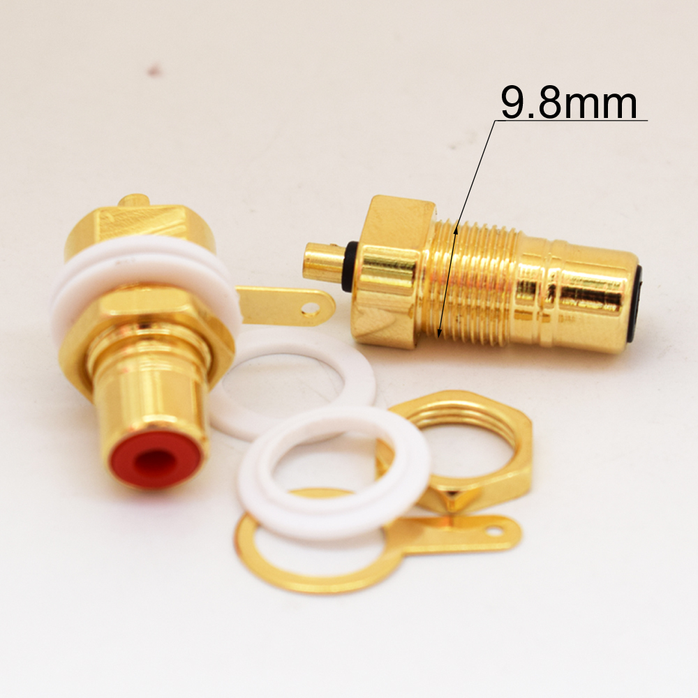 20pcs CMC R+B Gold Plated Copper RCA Female Phono Panel Mount Chassis Connector