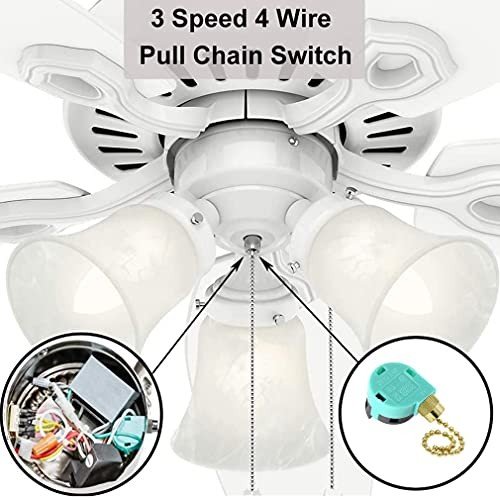 Ceiling Fan Switch Zing Ear ZE-268S6 Pull Chain Switch 3 2PCS ZE-268S6 Gold