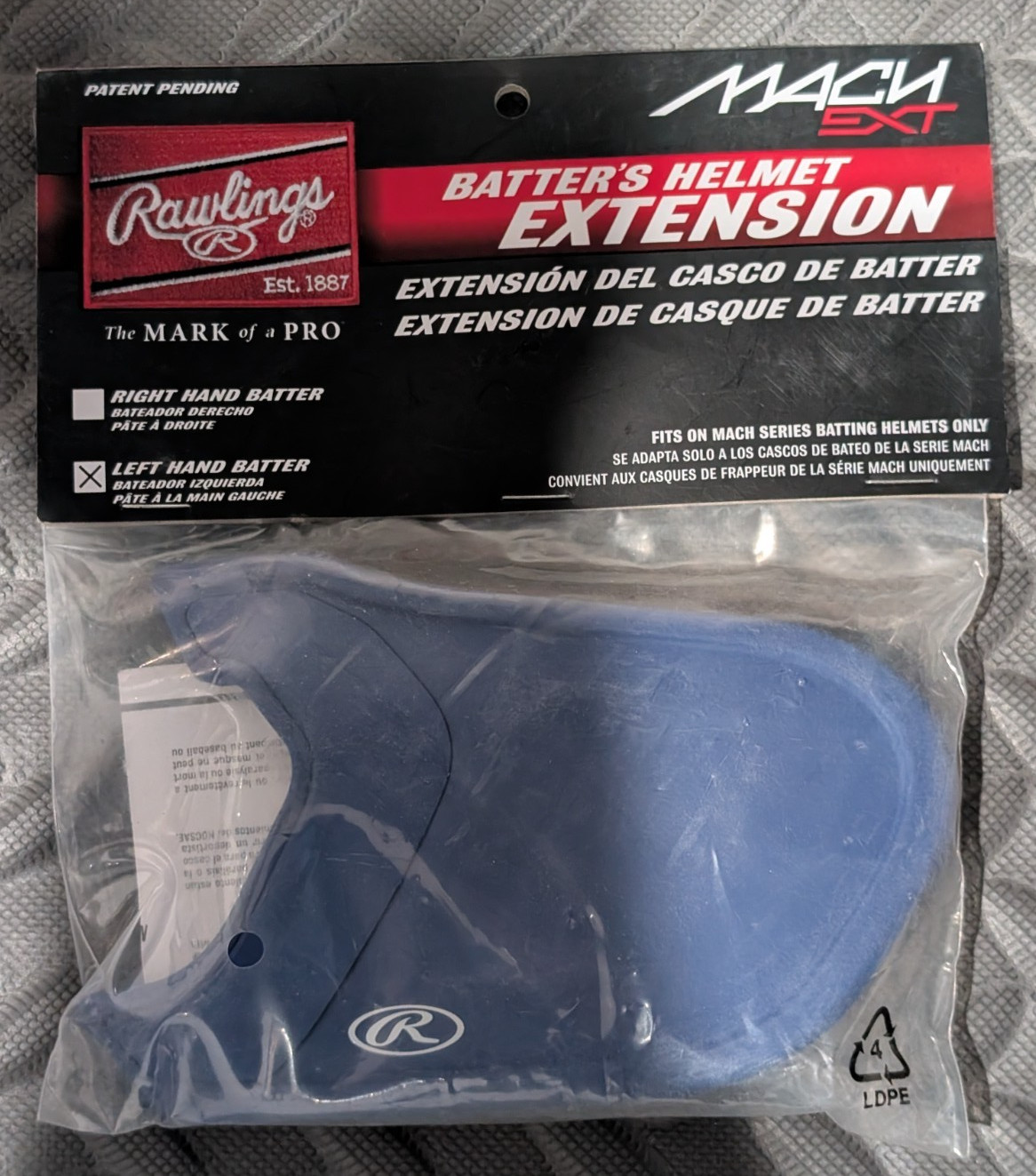 Rawlings Baseball Batter’s Helmet Extension - Mach EXT - Royal Blue Left handed